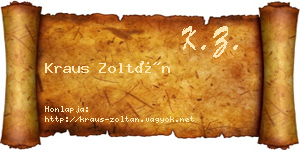 Kraus Zoltán névjegykártya