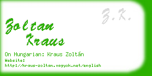 zoltan kraus business card